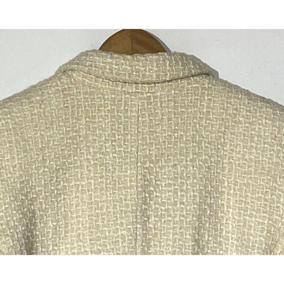 Tahari ASL Beige Cream Metallic Wool blend Tweed Textured Blazer Jacket - Picture 7 of 13